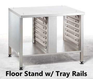 Rational floor stand with tray rails