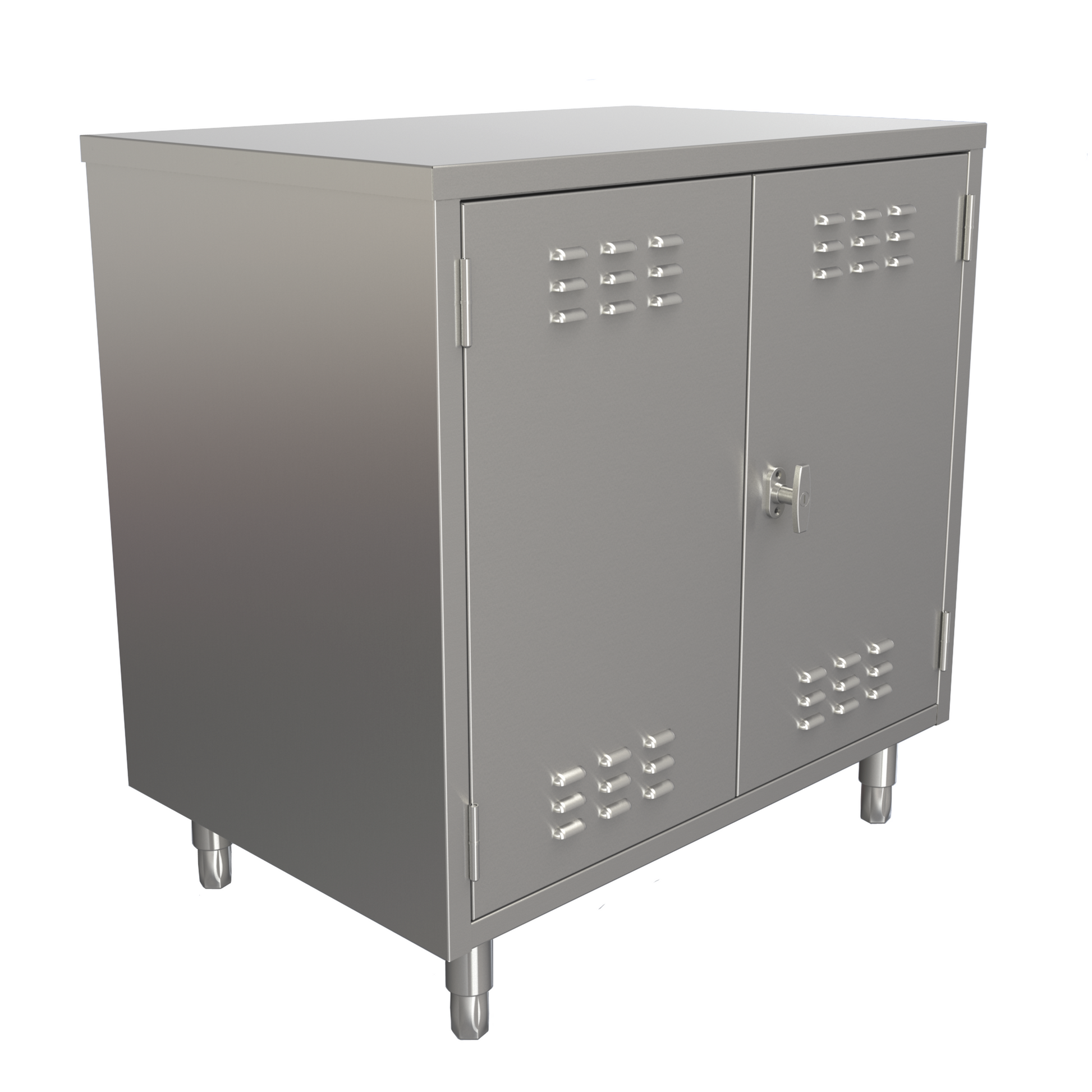 Stainless steel 2-Door COSHH cupboard 900mm high