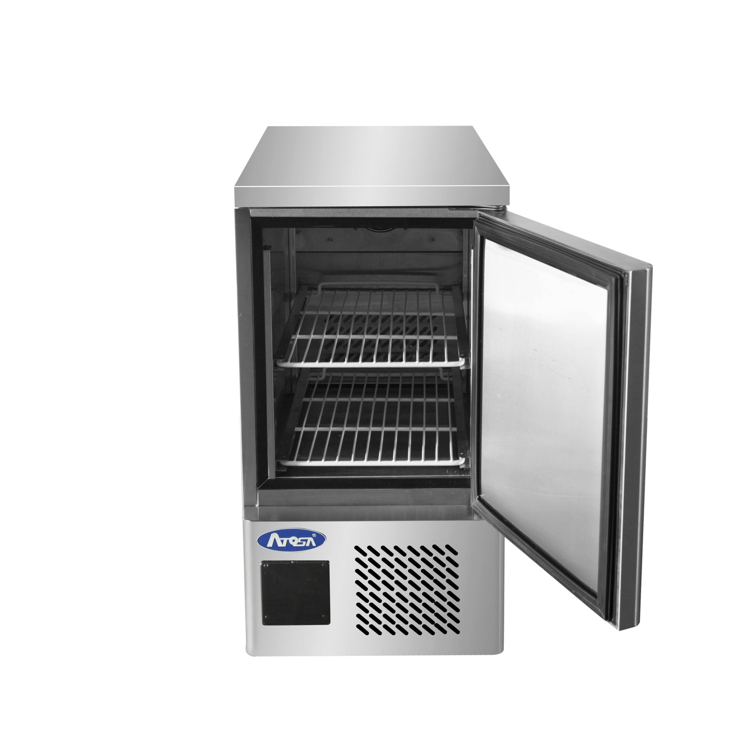 Atosa Single Door Refrigerated Counter ESF4R with open door inside view