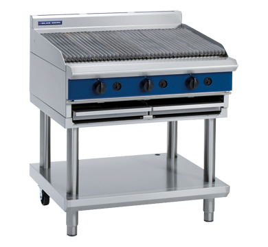 Blue Seal Gas Chargrill G596 on stand with flat top