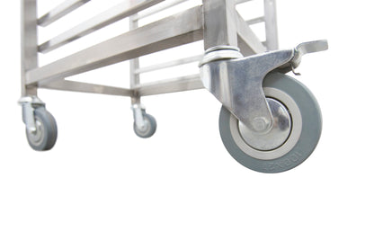 Trolley castors with brakes