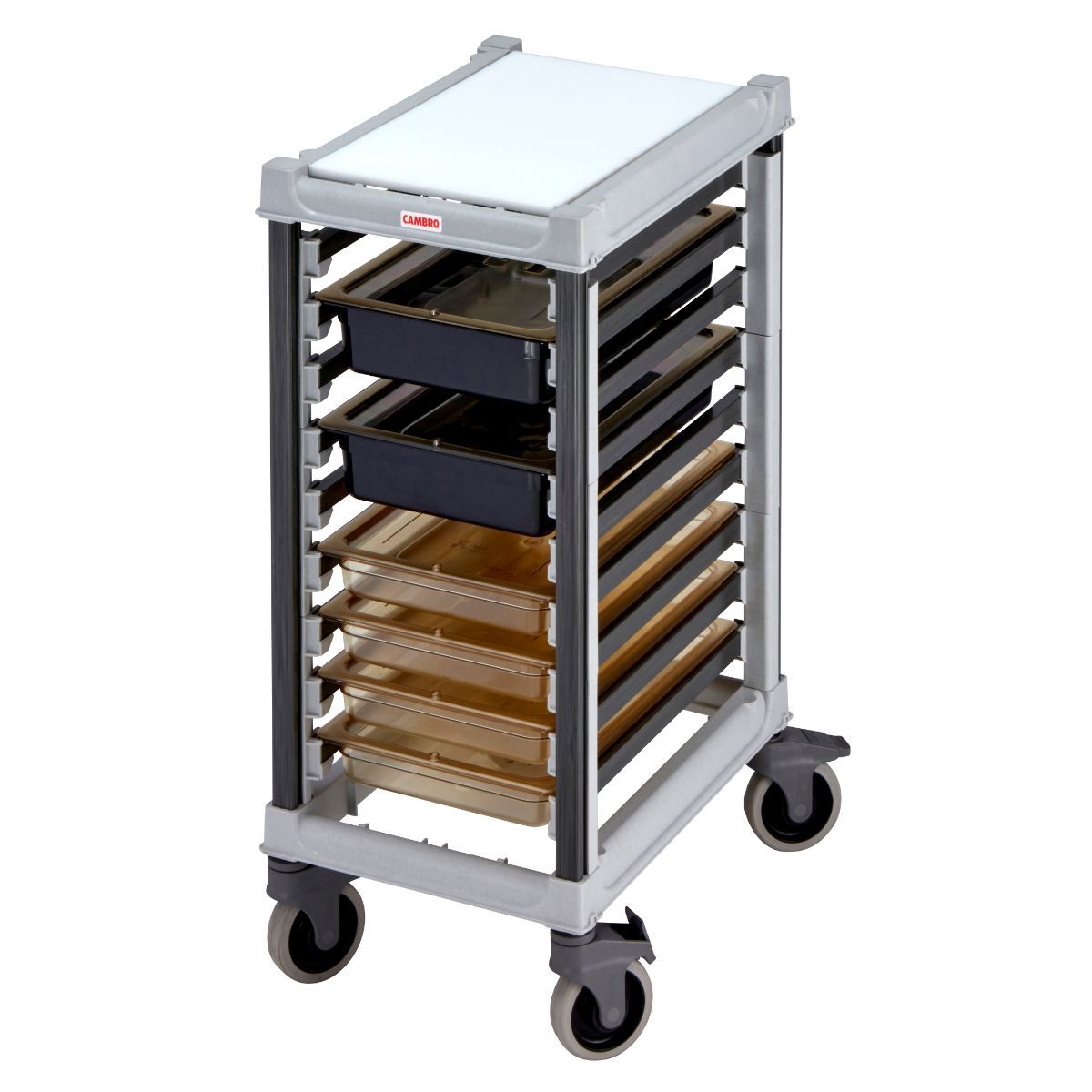 Cambro 1/1GN 9-tier Container trolley with polycarbon trays