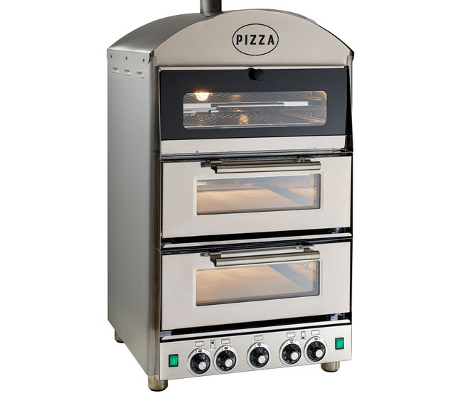 King Edward Double Deck Pizza Oven with warmer PK2W in Stainless Steel