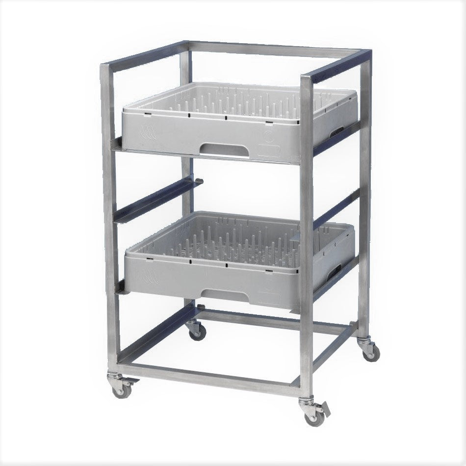 Stainless steel dishwasher basket trolley