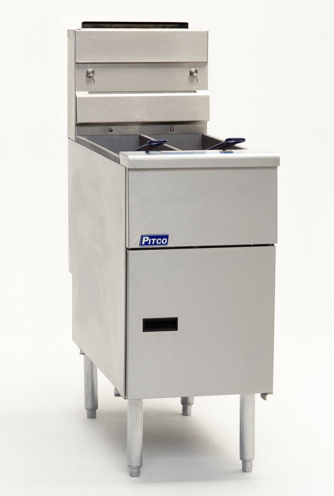 Pitco Twin Tank Gas Fryer SG14TS front left view
